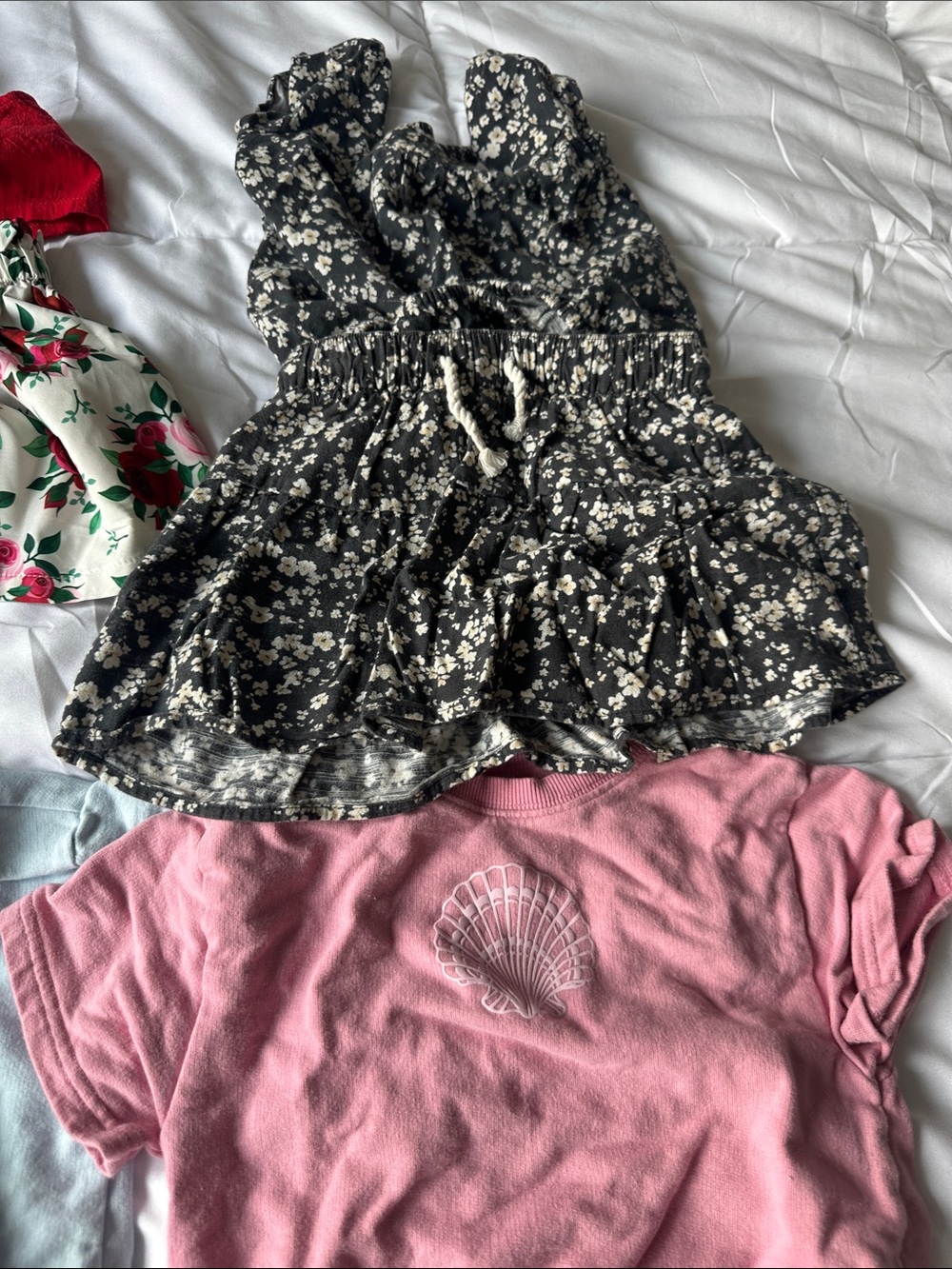 Carter's Black Floral Girls' Skort Set with Drawstring